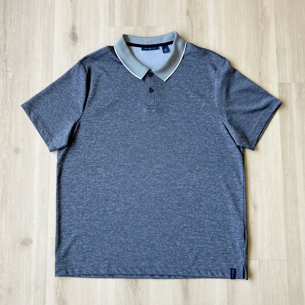 Perry Ellis Men's Polo Shirt Short Sleeve Gray size XL